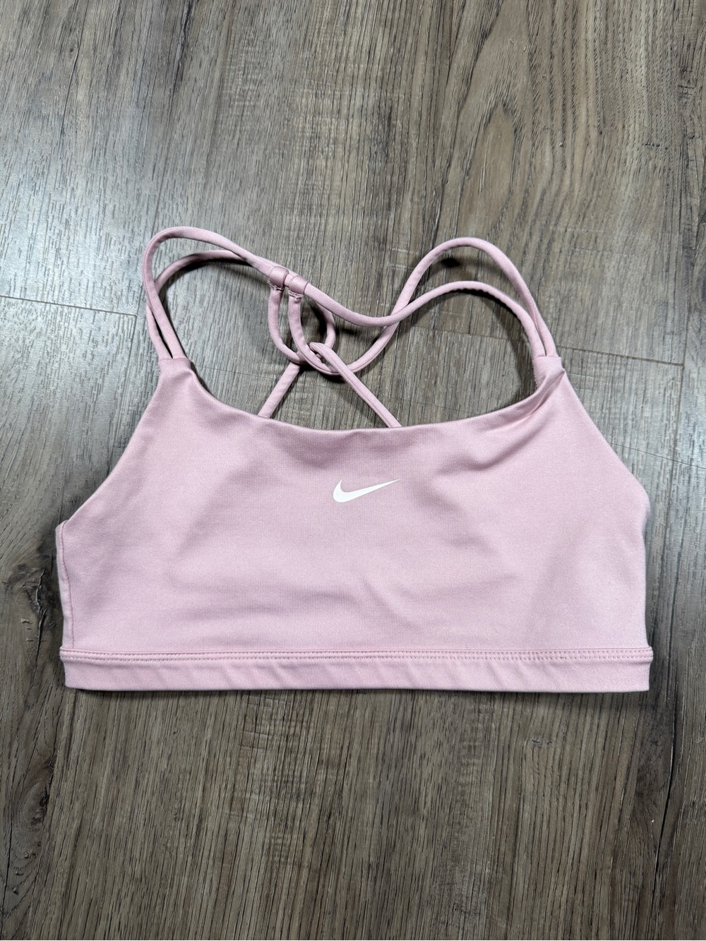 Nike Dri-FIT Indy Sports Bra Pink Strappy Back Size S